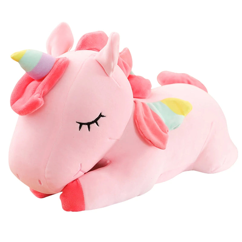 Kawaii Lying Unicorn Plush Toy, Soft Stuffed, Huggable, Bonito, Branco, Rosa, Cavalo, Appease Doll, Brinquedos para Crianças, Meninas, Amigos Gift, 25cm