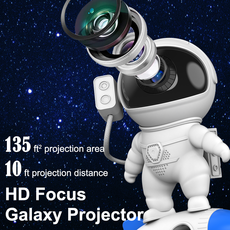 Foguete Astronauta Galáxia Projetor, Lâmpada de Luz Noturna, 13 Peças de Filme, Projetor Sky, Rotação 360 °, Planetário para Crianças