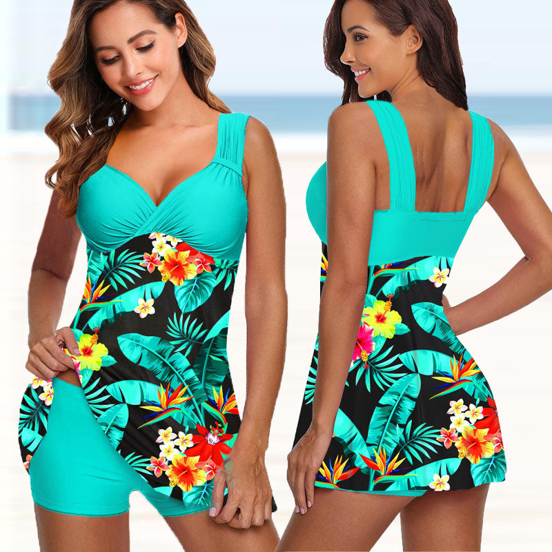 Maiô Estampado de Duas Peças, Impressão Fashion, Tamanho Grande, Tankini, Beachwear, Biquíni Sexy, para as Mulheres, Moda, Praia, Verão, Novo