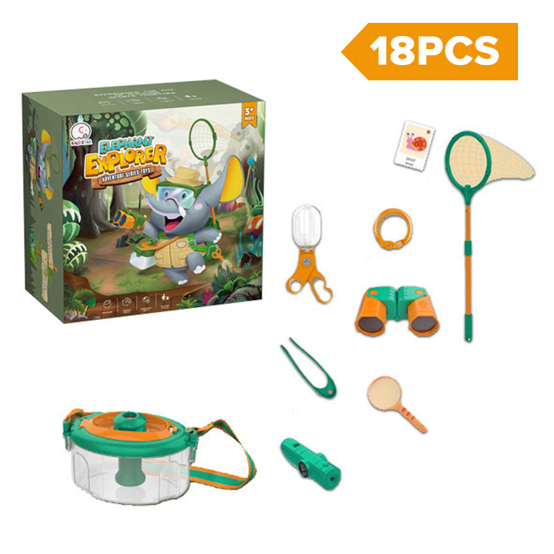 Conjunto de Explorador ao ar livre para Camping e Caminhadas, Kit Bug Catcher, Binóculos, Lupa, Catcher Case, Borboleta Net, Brinquedo para Criança, Presente