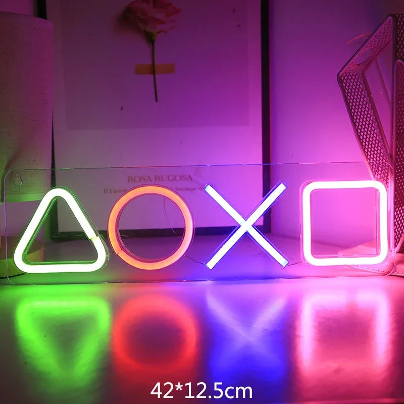 Luzes Sinais de néon LED para decoração do quarto, USB Powered Switch, Luz para sala de jogos, Sala de estar, Decoração, Gamer