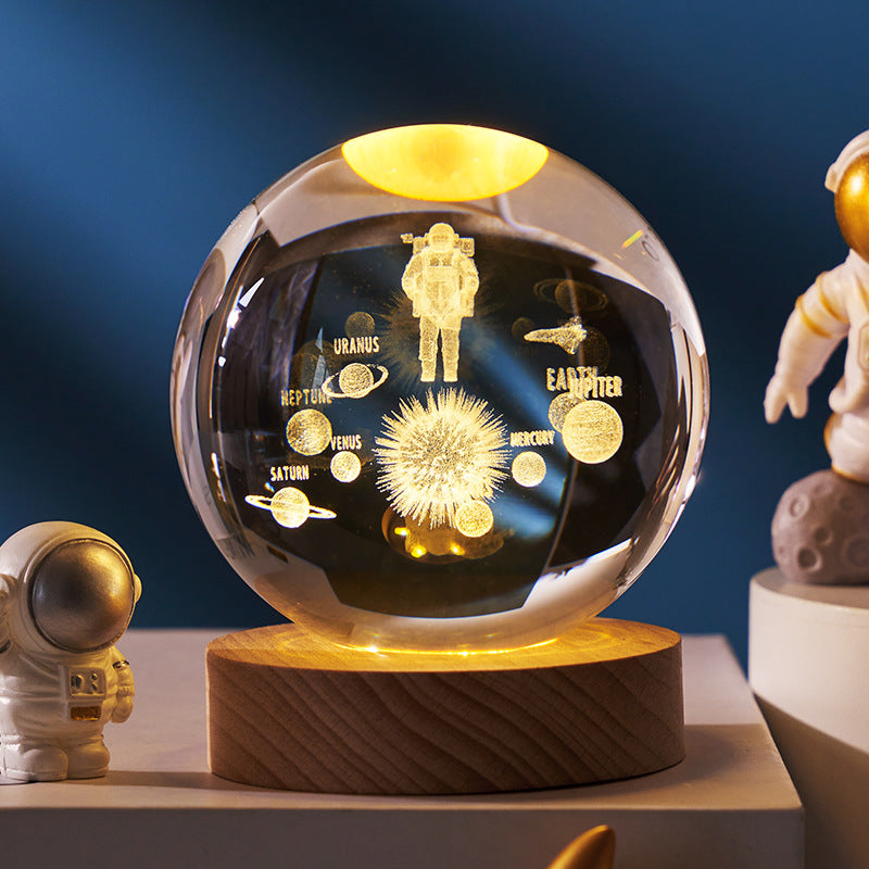 Sistema Solar Globo Galáxia K9 Bola De Cristal Luz, Gravado A Laser 3D, Astronomia Planetas, Animais, Amor, Signos do Zodíaco, Decoração Para Casa, Modelo Cósmico, Presente, Aniversário