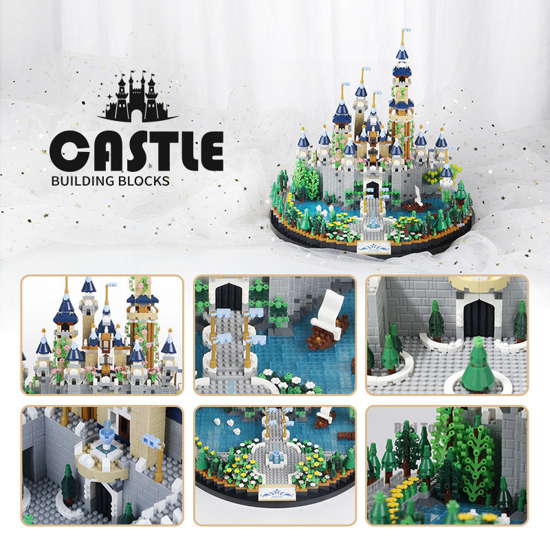 Blocos de construção Fairytale Castle, montagem de micropartículas, modelo princesa DIY, 3600 peças