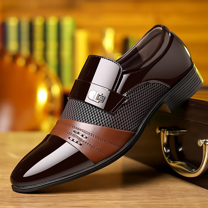 Sapatos Britânicos de Couro Masculino, Sapatos Formais de Deslizamento, Calçado Oxfords, Mocassins Elegantes, Vinho Tinto, Clássico