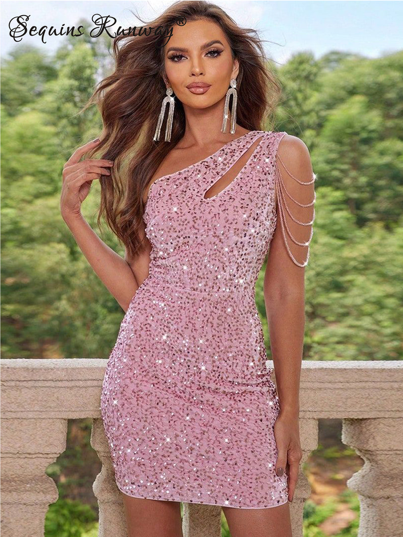 Mini Vestido de Brilhante, Sexy Feminino, Bodycon, Clube, Festa de Aniversário, Baile, Vestidos de Noite, Lantejoulas, Elegante, Luxo, Moda, Novo