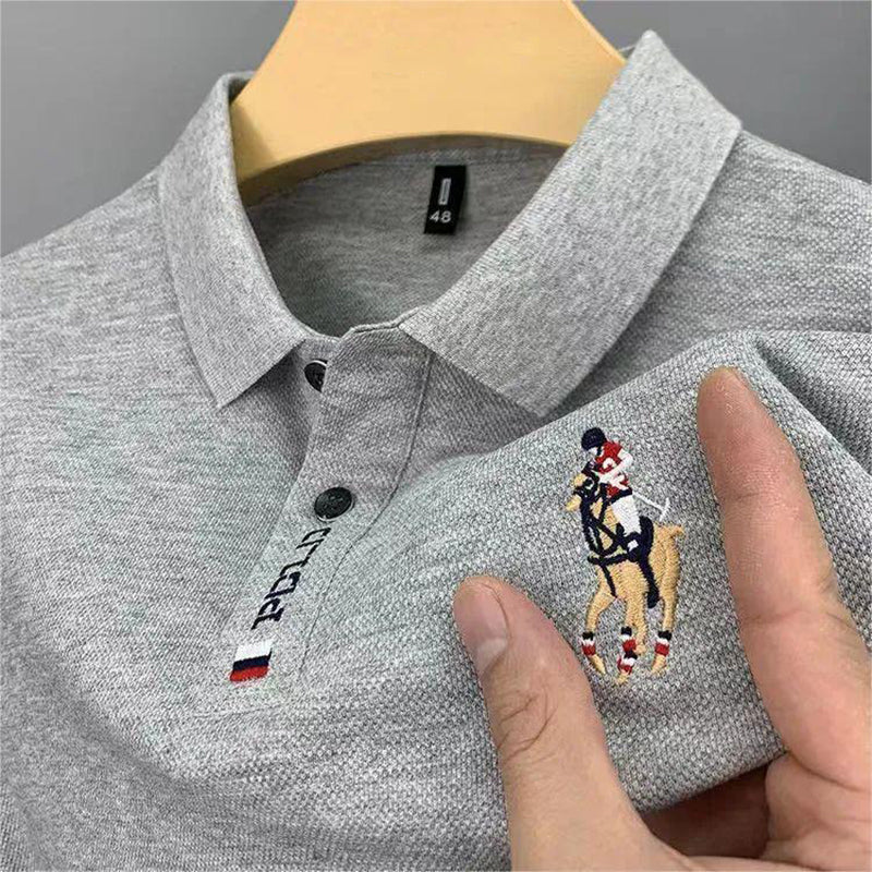 Camisa Polo Bordada de Alta Qualidade Masculina, Blusa Casual, Manga Curta, Estilo, Elegante, Trabalho, Moda, verão, Nova