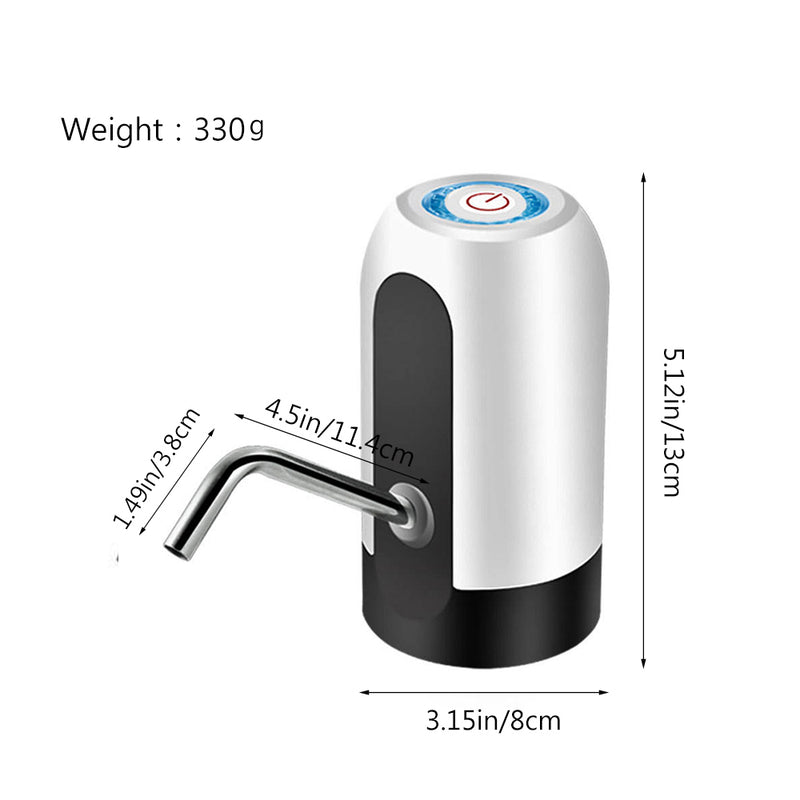 Bomba de Dispensador de Água Portátil Elétrico, 5 Galões, Carga USB, Mangueira Extensão, Barreled, Ferramentas