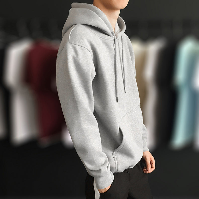 Moletom de Lã Monocromático Masculino, Casual, Top Masculino, Outono e Inverno, Nova Moda, Novo