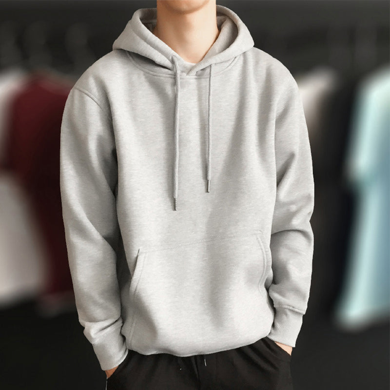 Moletom de Lã Monocromático Masculino, Casual, Top Masculino, Outono e Inverno, Nova Moda, Novo